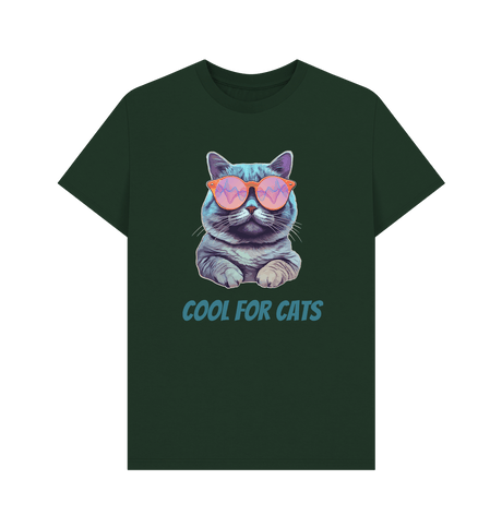 Evergreen \"Cool For Cats\" Graphic Mens T-Shirt