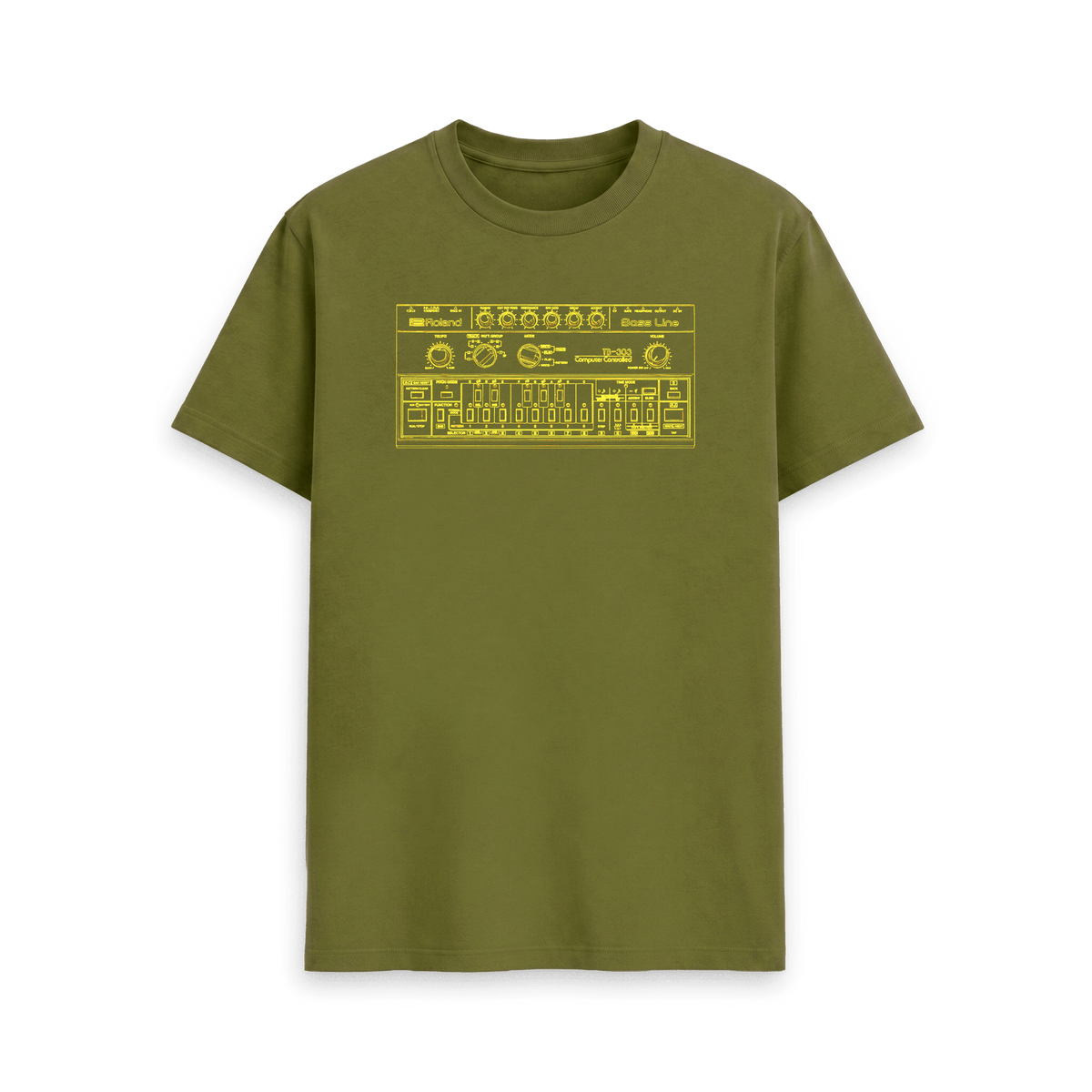 Moss Green Printed T-shirt Front