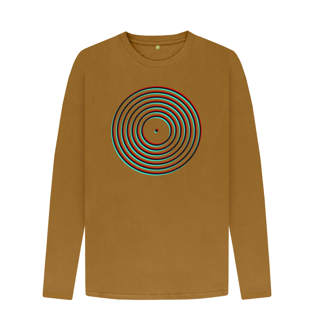 Brown Vinyl Outline Mens Long Sleeve T-Shirt