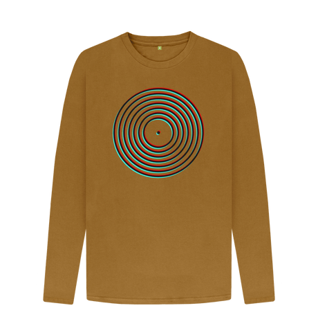 Brown Vinyl Outline Mens Long Sleeve T-Shirt