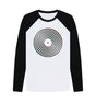 Black-White Vinyl Record Outline Mens Baseball Shirt
