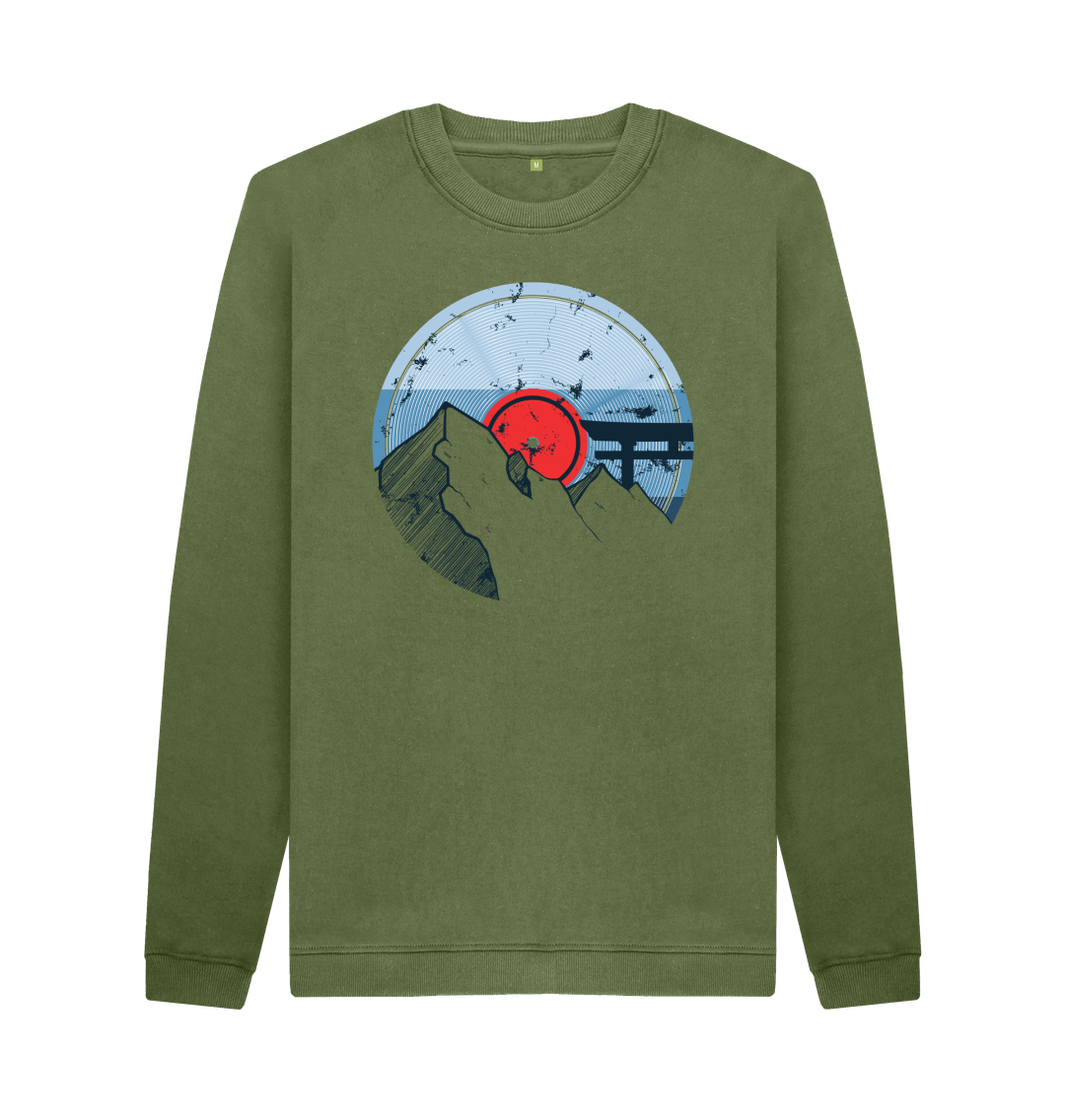 Khaki Printed Sweater Front
