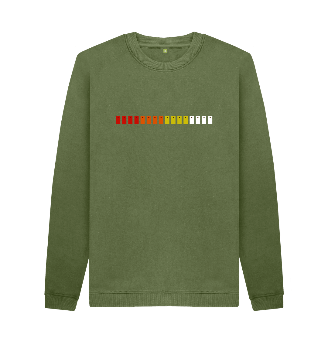 Khaki Printed Sweater Front