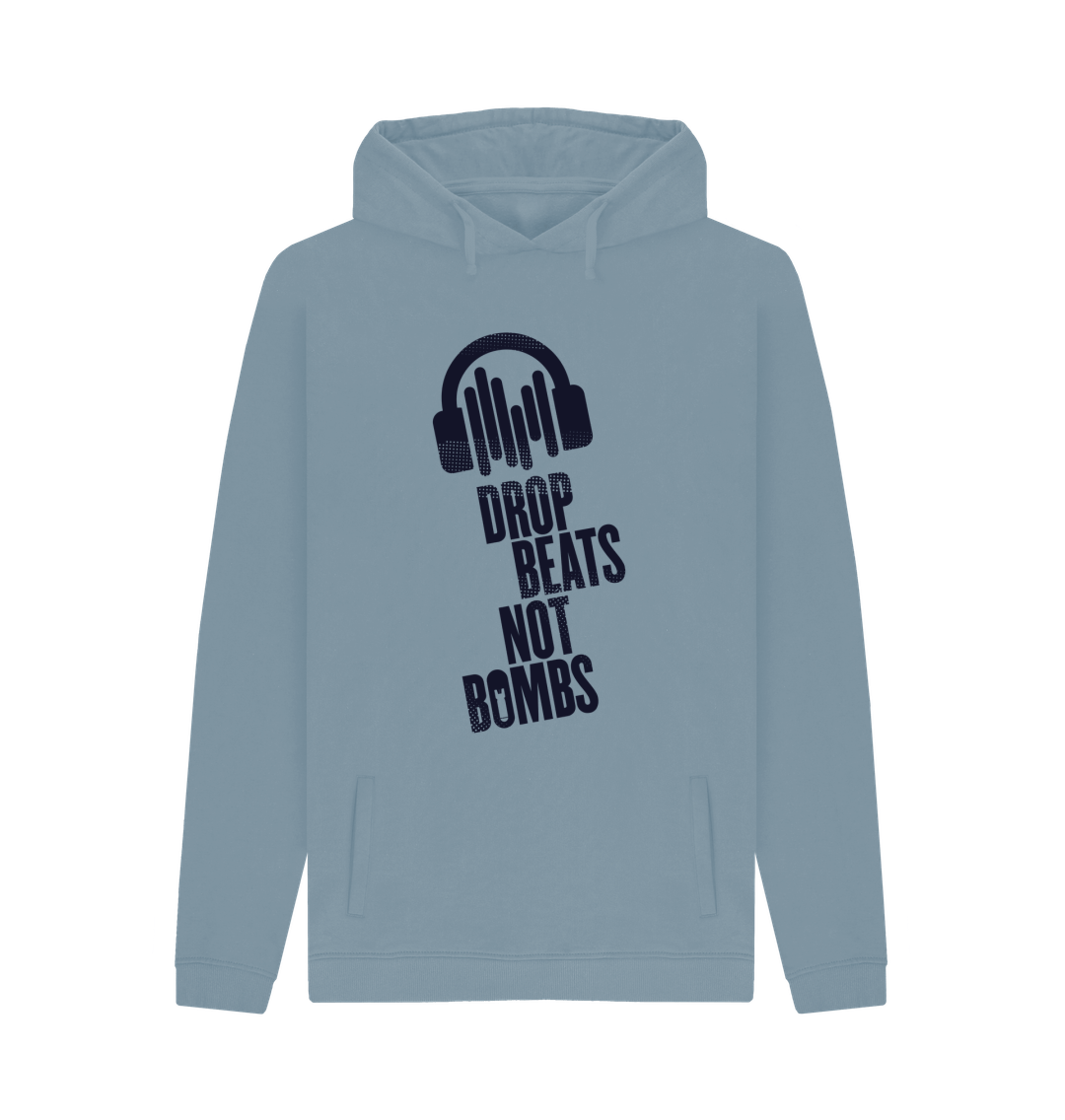 Stone Blue Printed Hoody Front