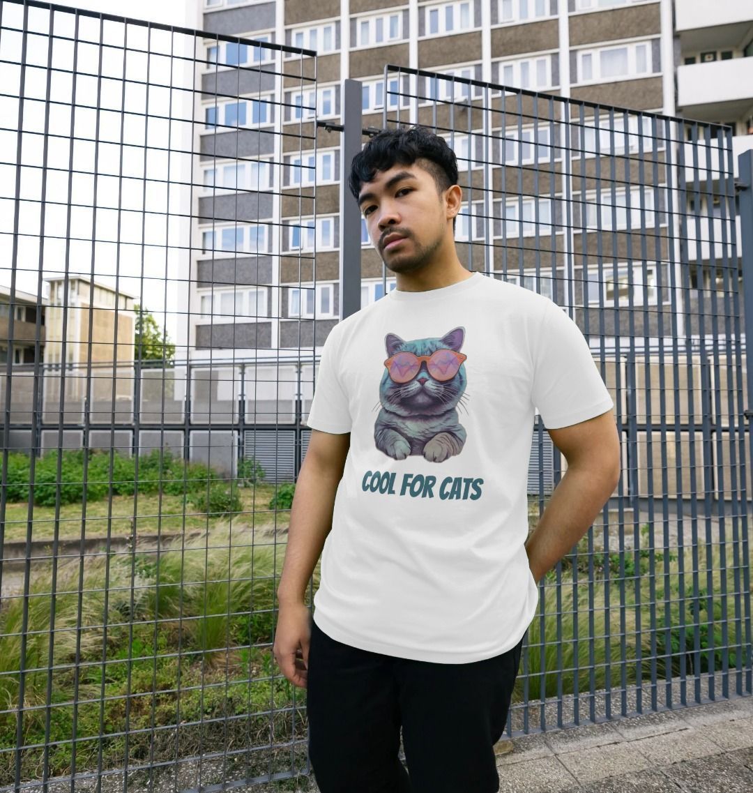 "Cool For Cats" Graphic Mens T-Shirt
