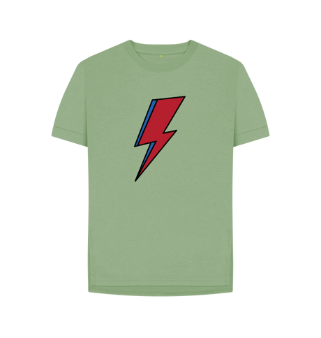 Sage David Bowie Lightning Bolt Womens T-Shirt