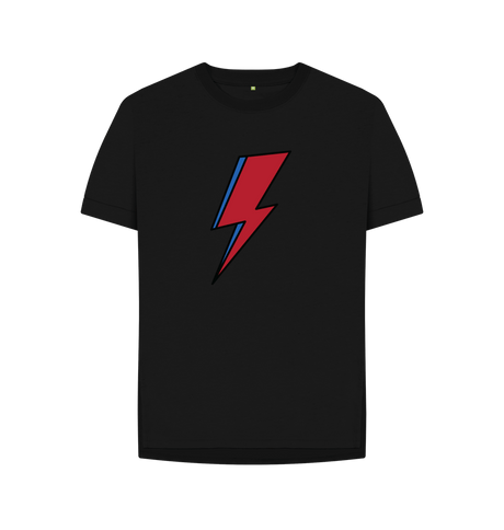 Black David Bowie Lightning Bolt Womens T-Shirt