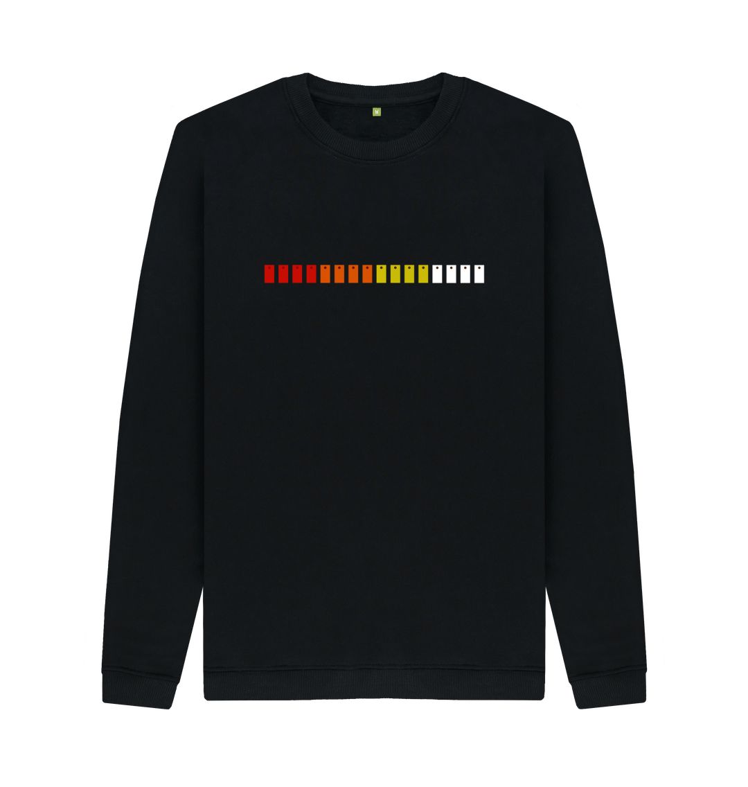Black Mens TR-808 Simple Pad Sweater