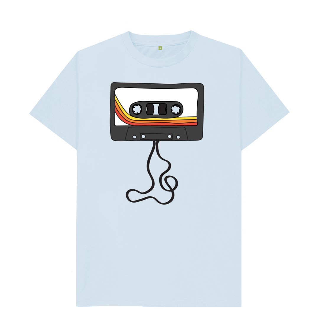 Sky Blue Mens Unwound Cassette Graphic T-Shirt