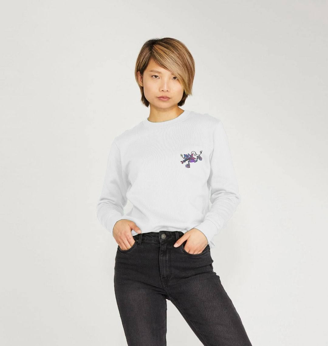 Womens Cartoon Character Flying V Sweater