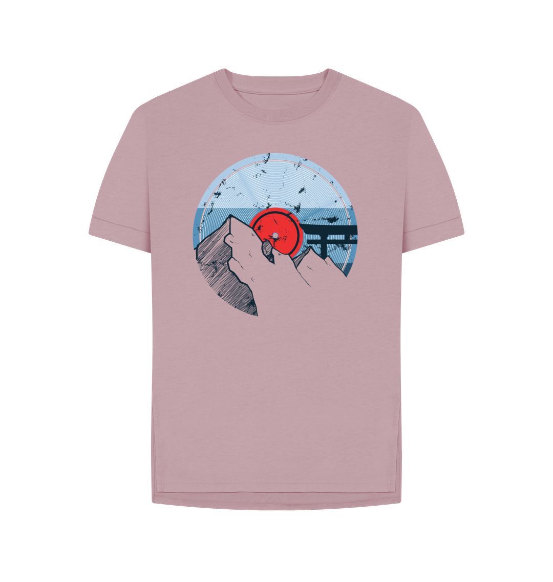 Mauve Womens Vinyl Record Mountain T-Shirt