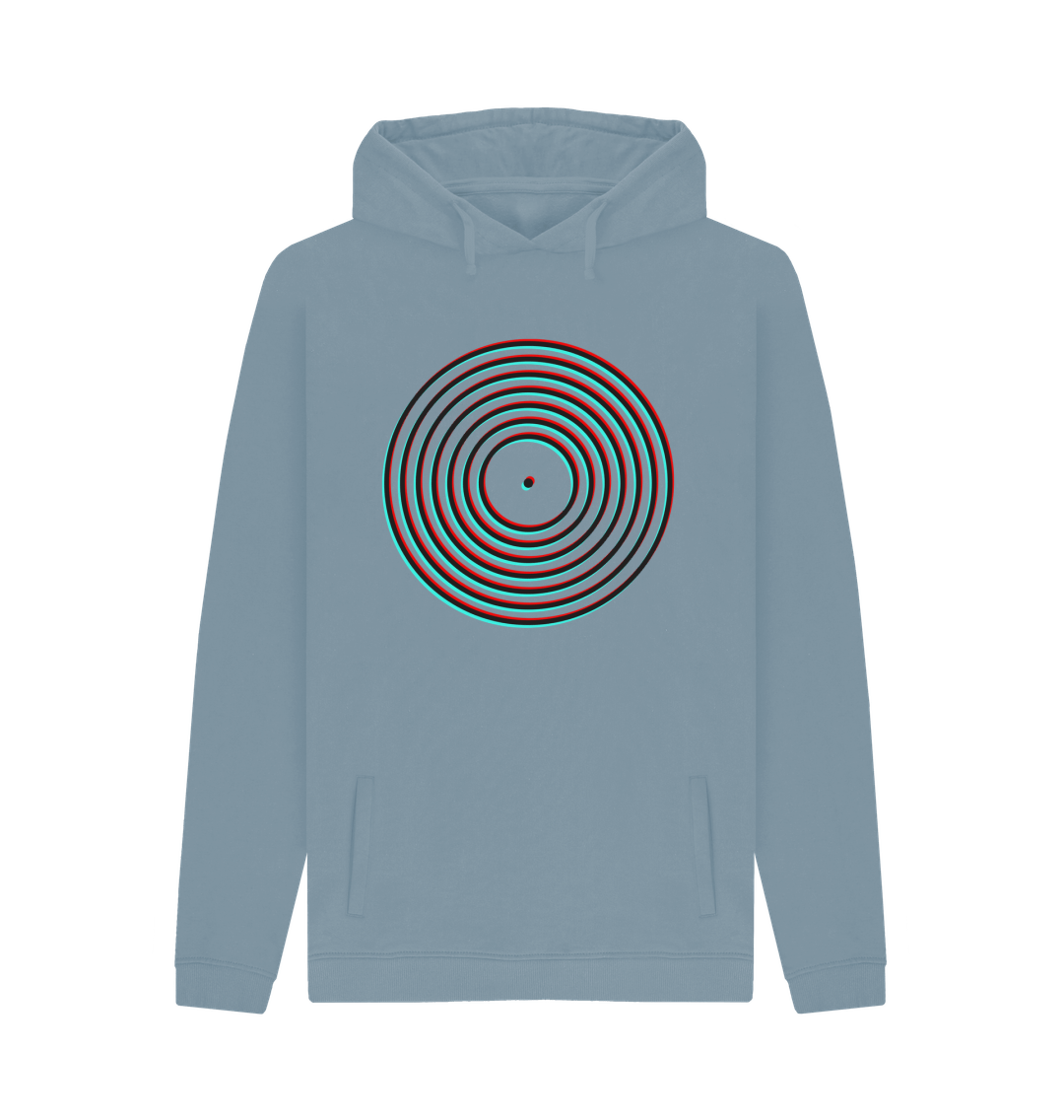 Stone Blue Printed Hoody Front
