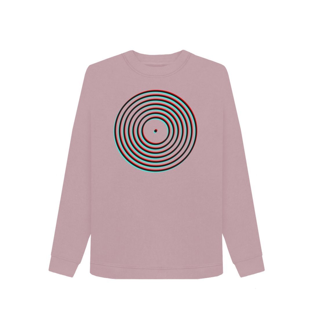 Mauve Womens Vinyl Record Outline Sweatshirt