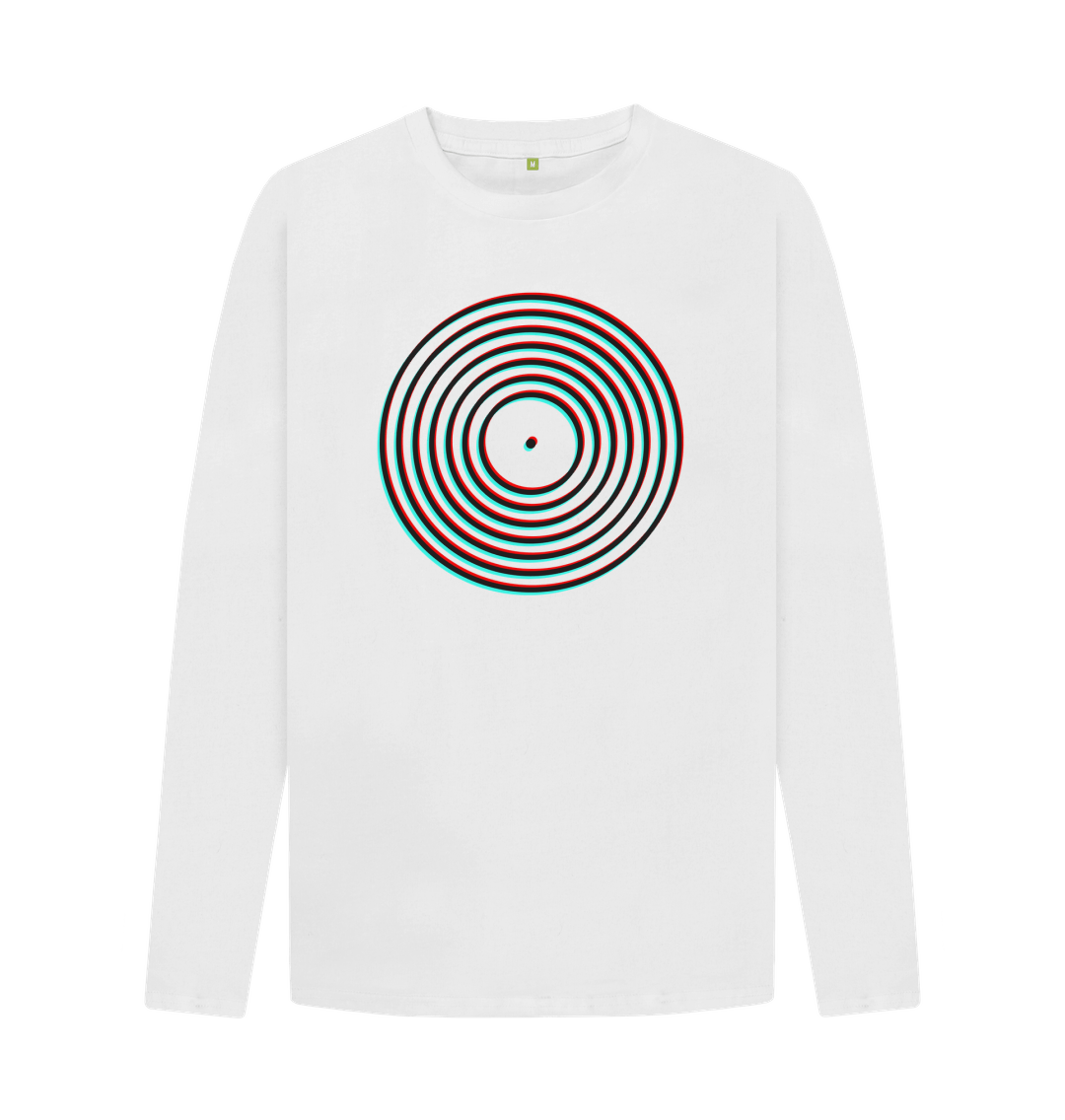 White Vinyl Outline Mens Long Sleeve T-Shirt