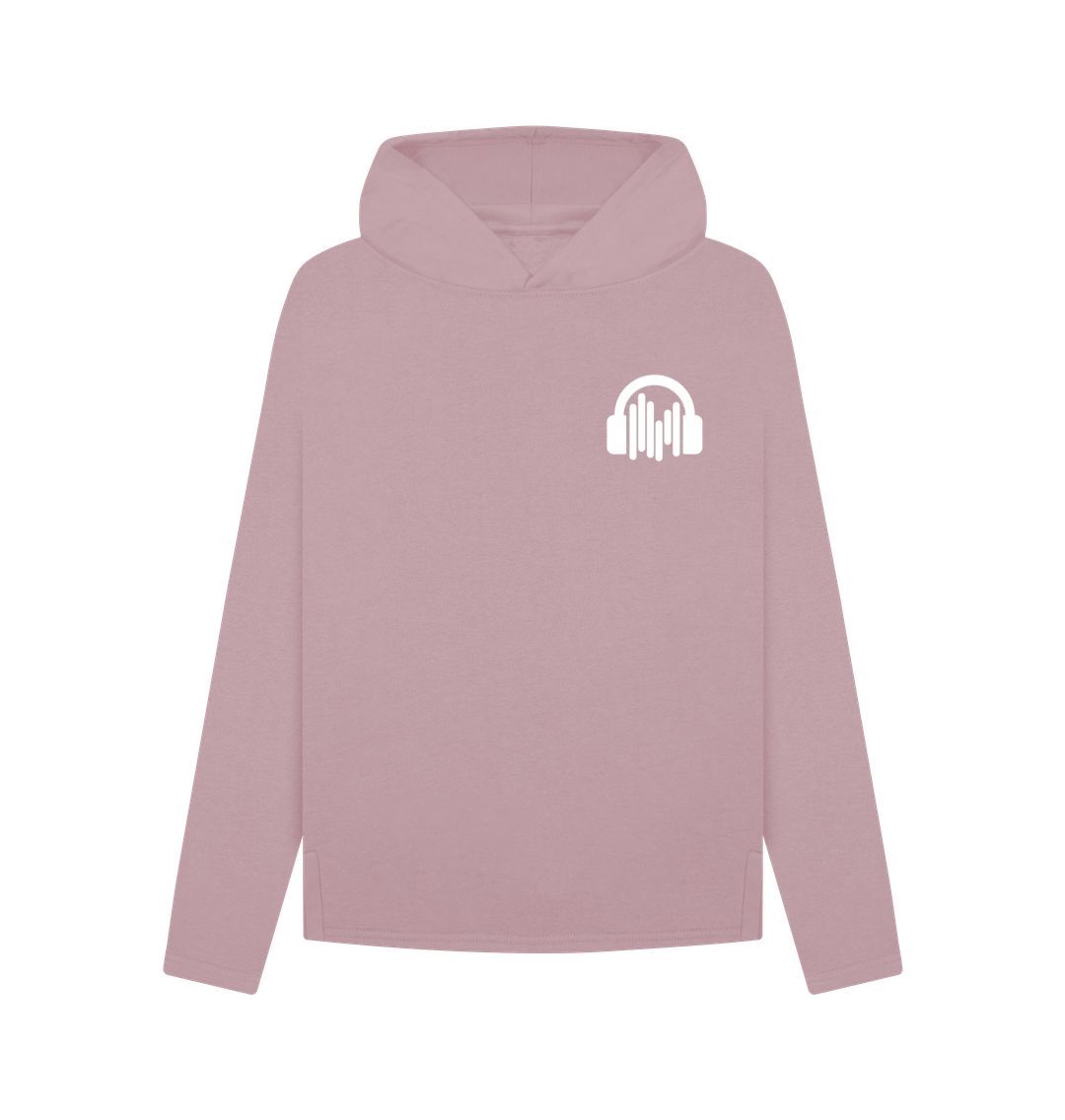 Mauve Womens Sound Shirts Hoodie w\/ white pocket style logo