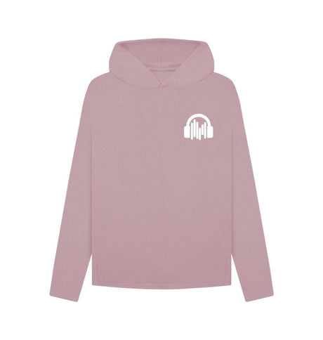Mauve Womens Sound Shirts Hoodie w\/ white pocket style logo