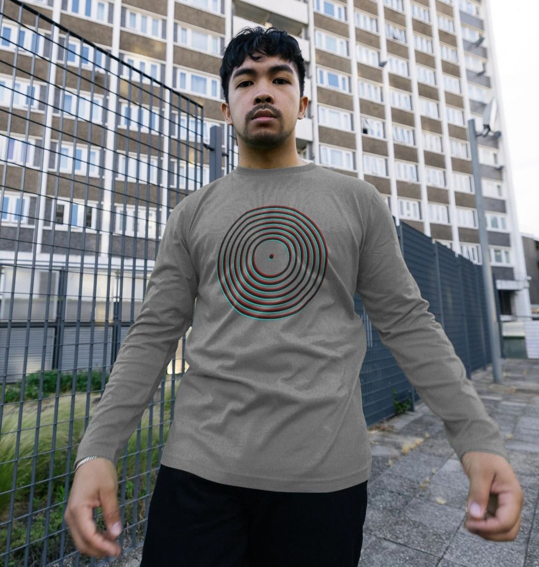 Vinyl Outline Mens Long Sleeve T-Shirt