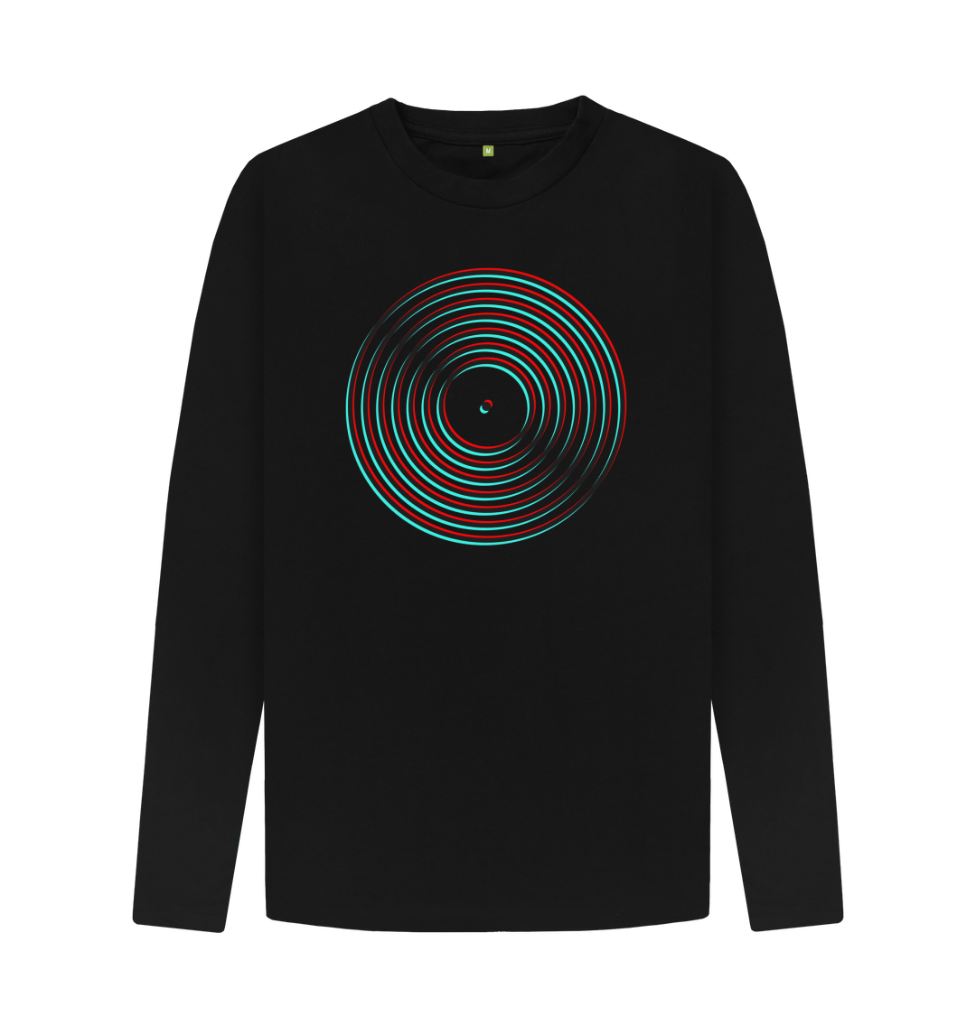 Black Vinyl Outline Mens Long Sleeve T-Shirt
