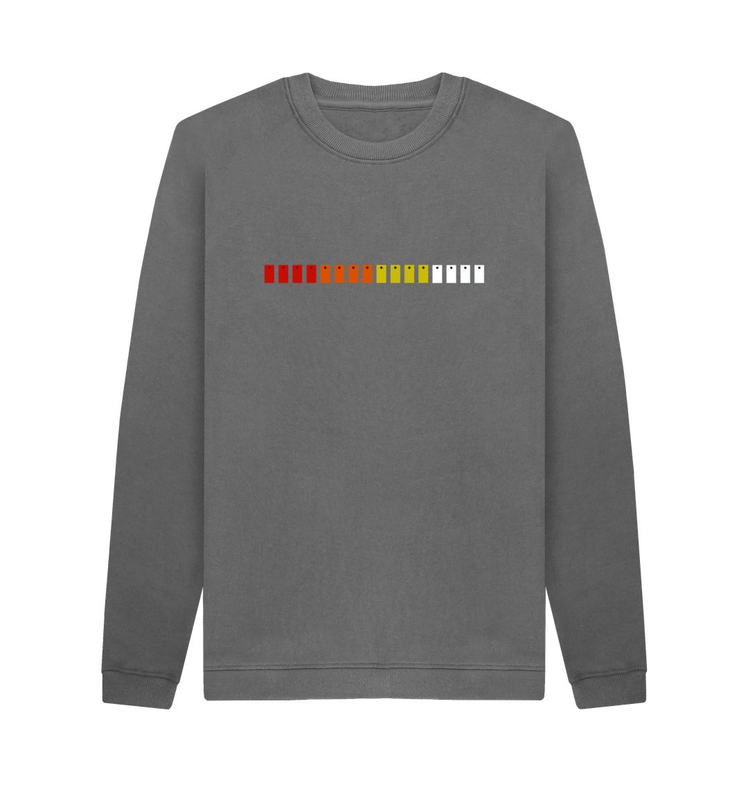 Slate Grey Mens TR-808 Simple Pad Sweater