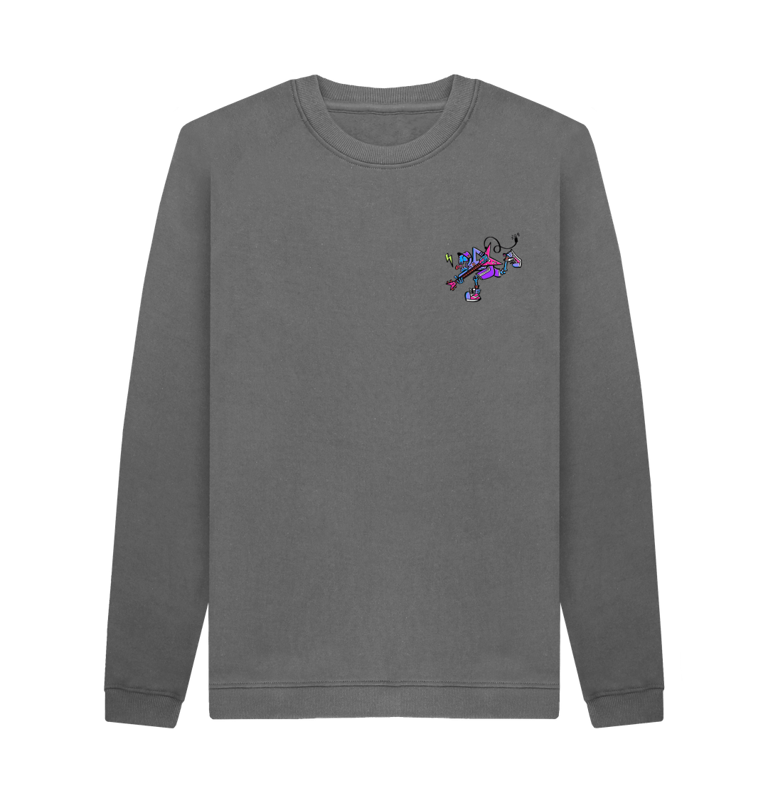 Slate Grey Printed Sweater Front