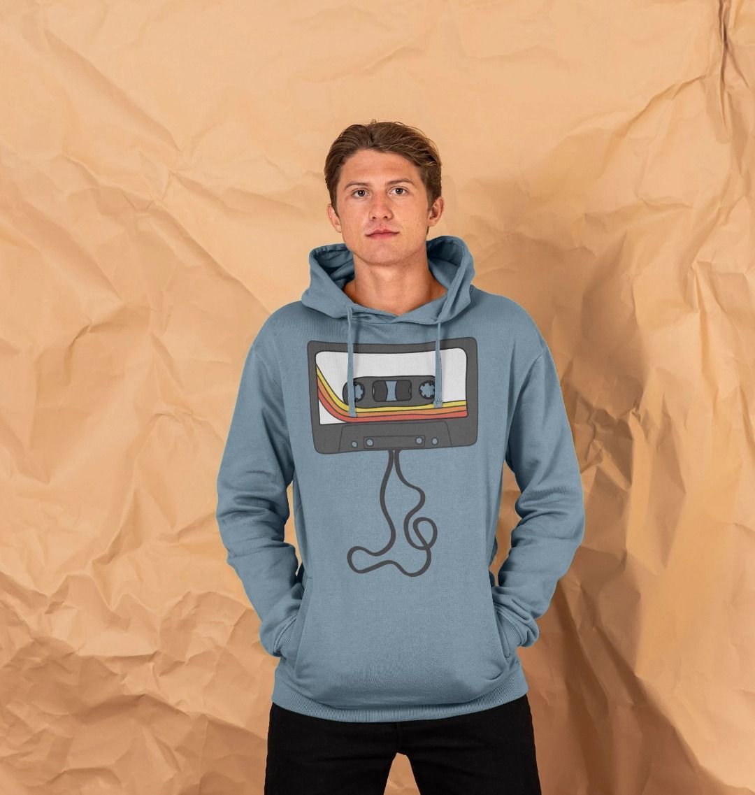 Mens Unwound Cassette Graphic Hoodie