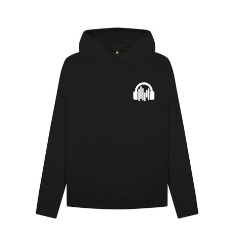 Black Womens Sound Shirts Hoodie w\/ white pocket style logo