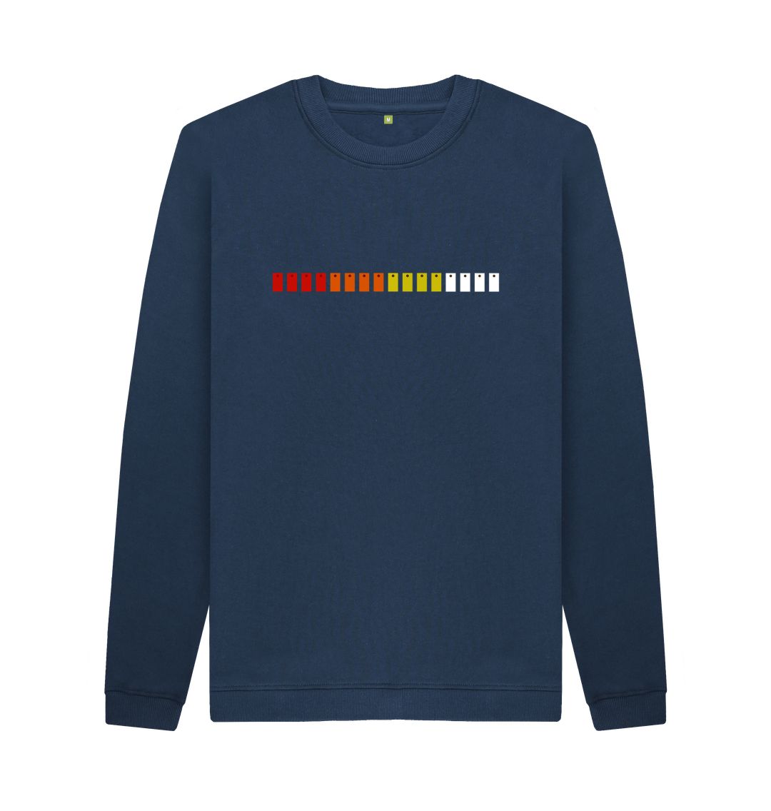 Navy Blue Mens TR-808 Simple Pad Sweater