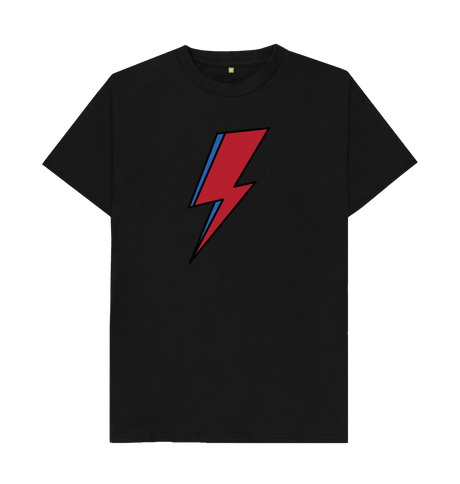 Black David Bowie Lightning Bolt Mens T-Shirt