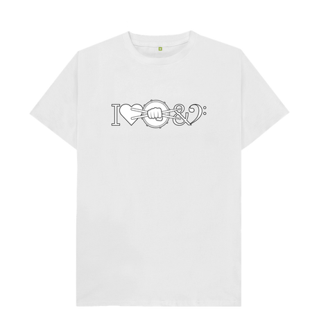 White I Love Drum & Bass Graphic T-Shirt