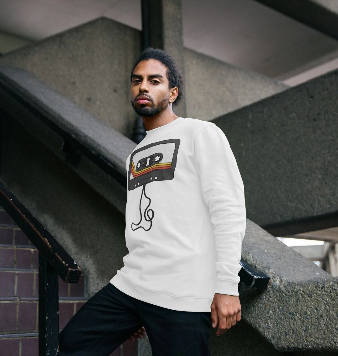 Mens Unwound Cassette Graphic Sweatshirt