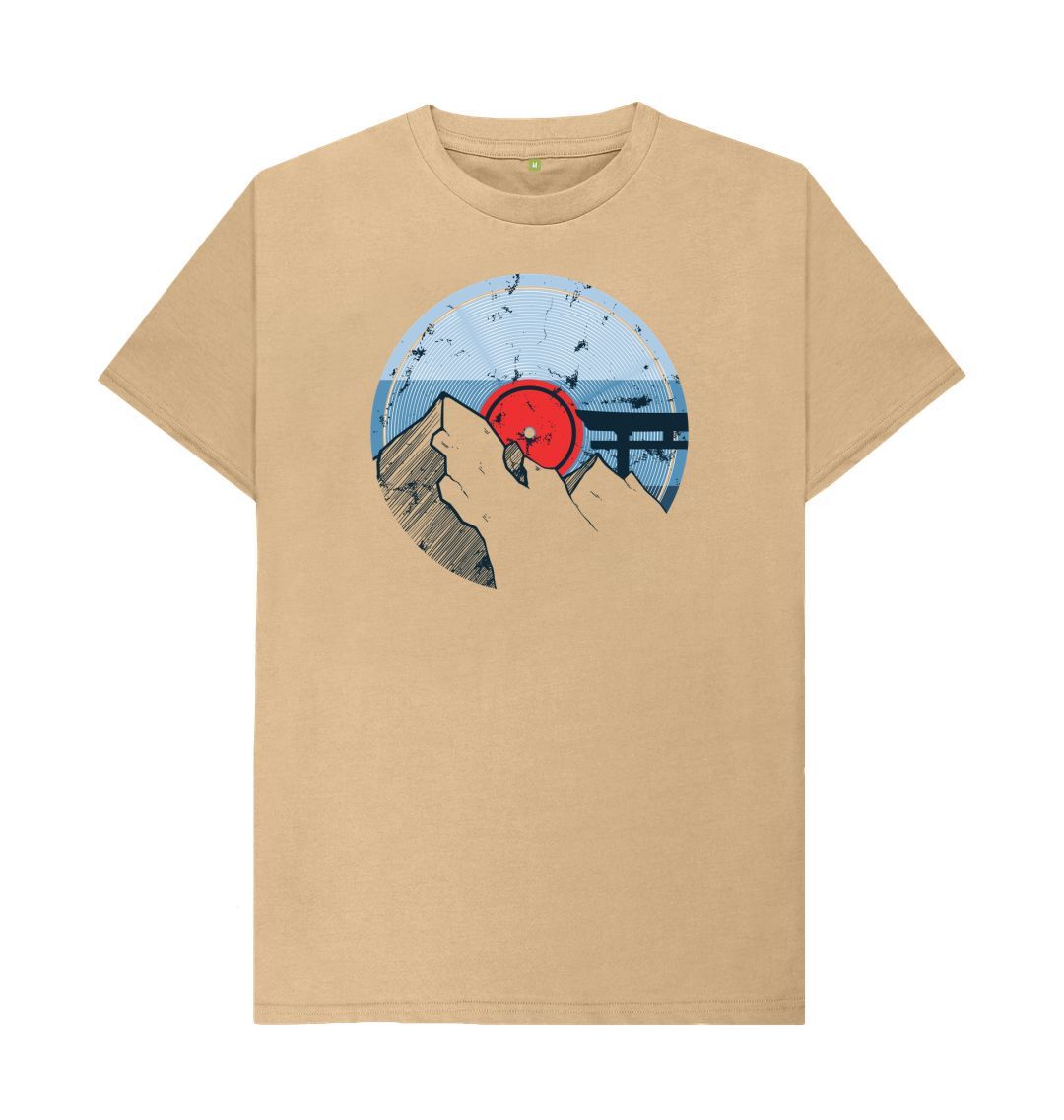 Sand Mens Vinyl Record Mountain T-Shirt