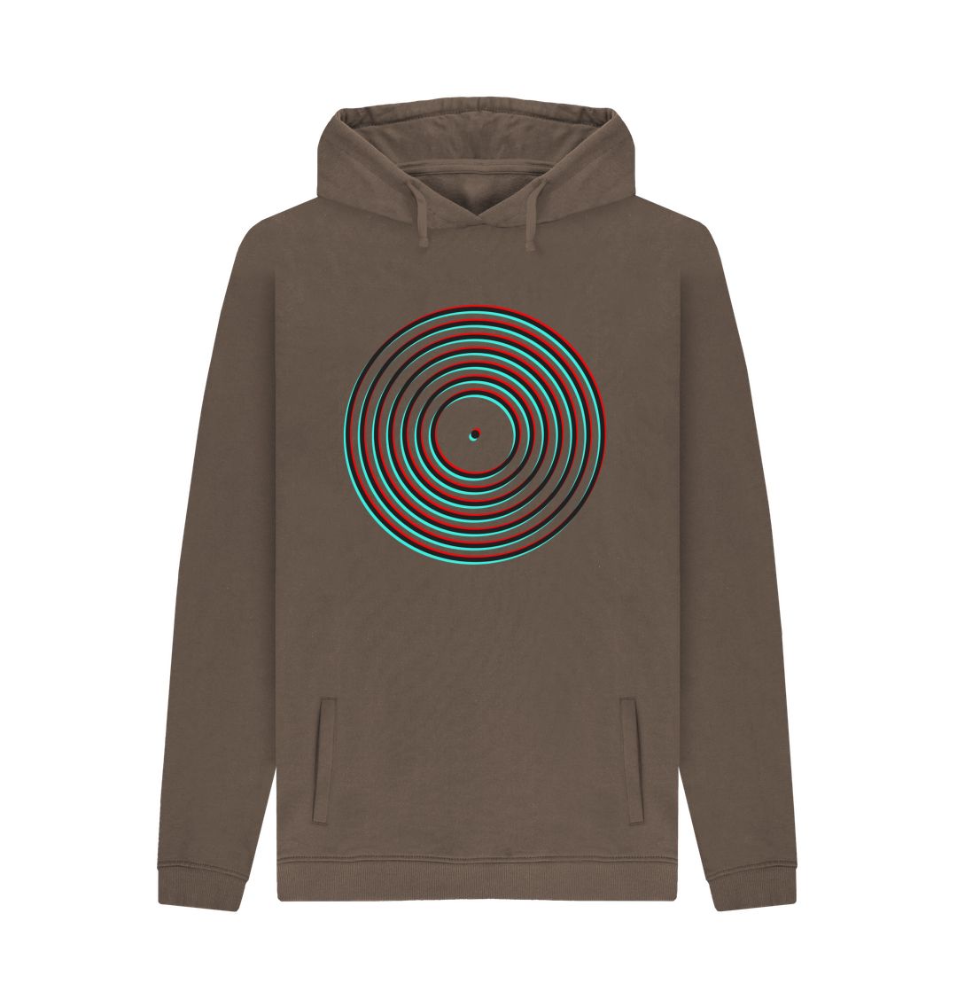 Chocolate Mens Vinyl Record Outline Hoodie