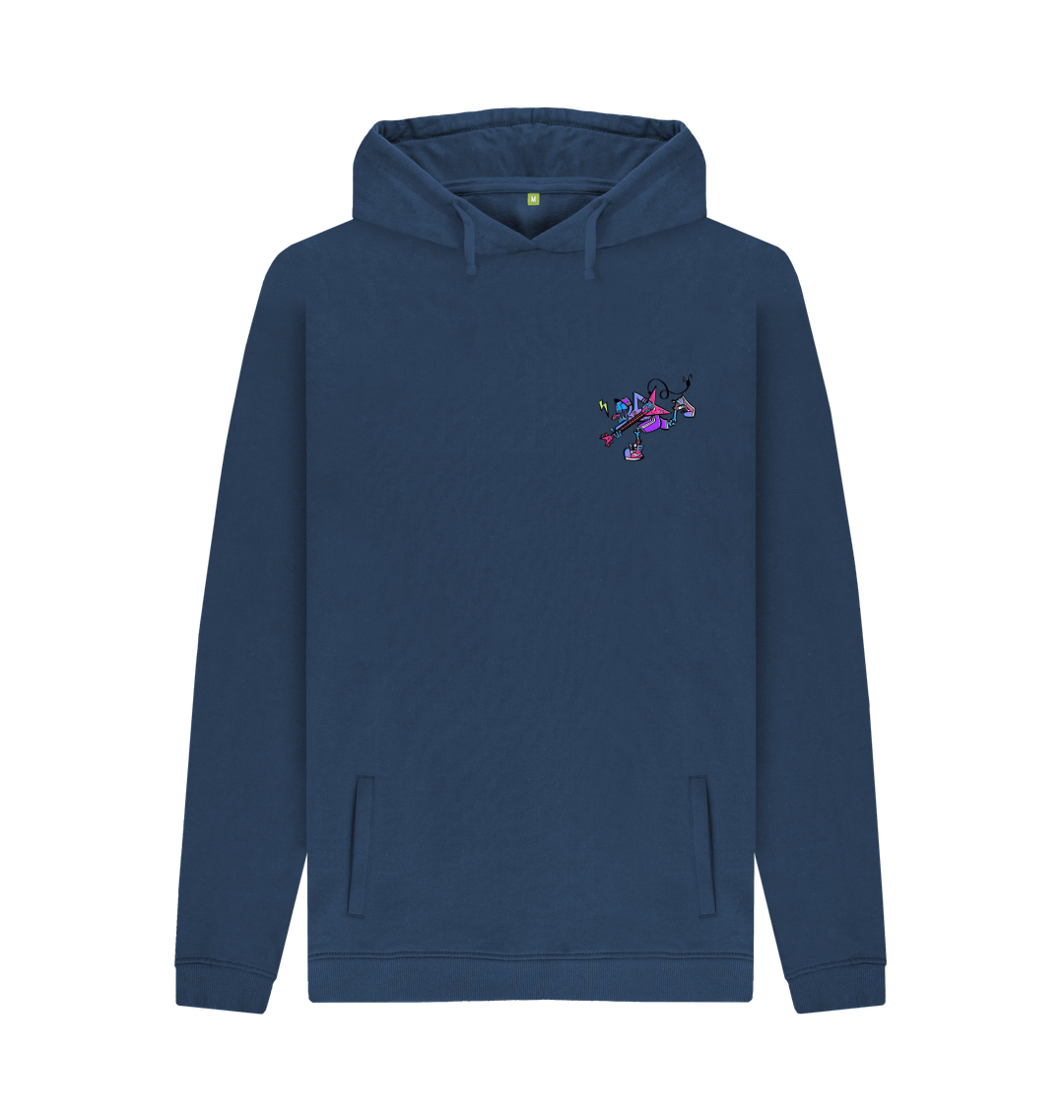 Navy Printed Hoody Front
