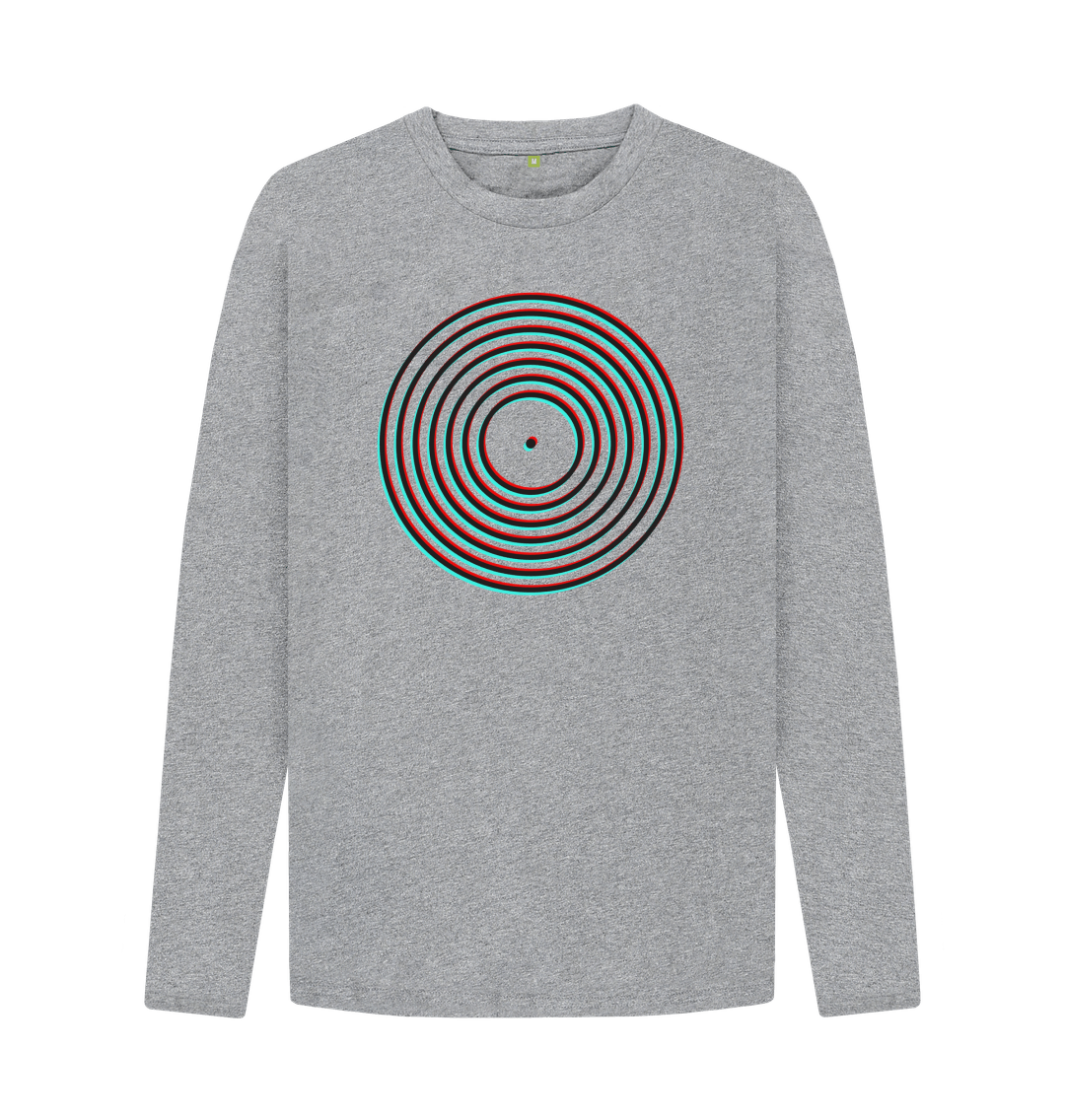 Athletic Grey Vinyl Outline Mens Long Sleeve T-Shirt