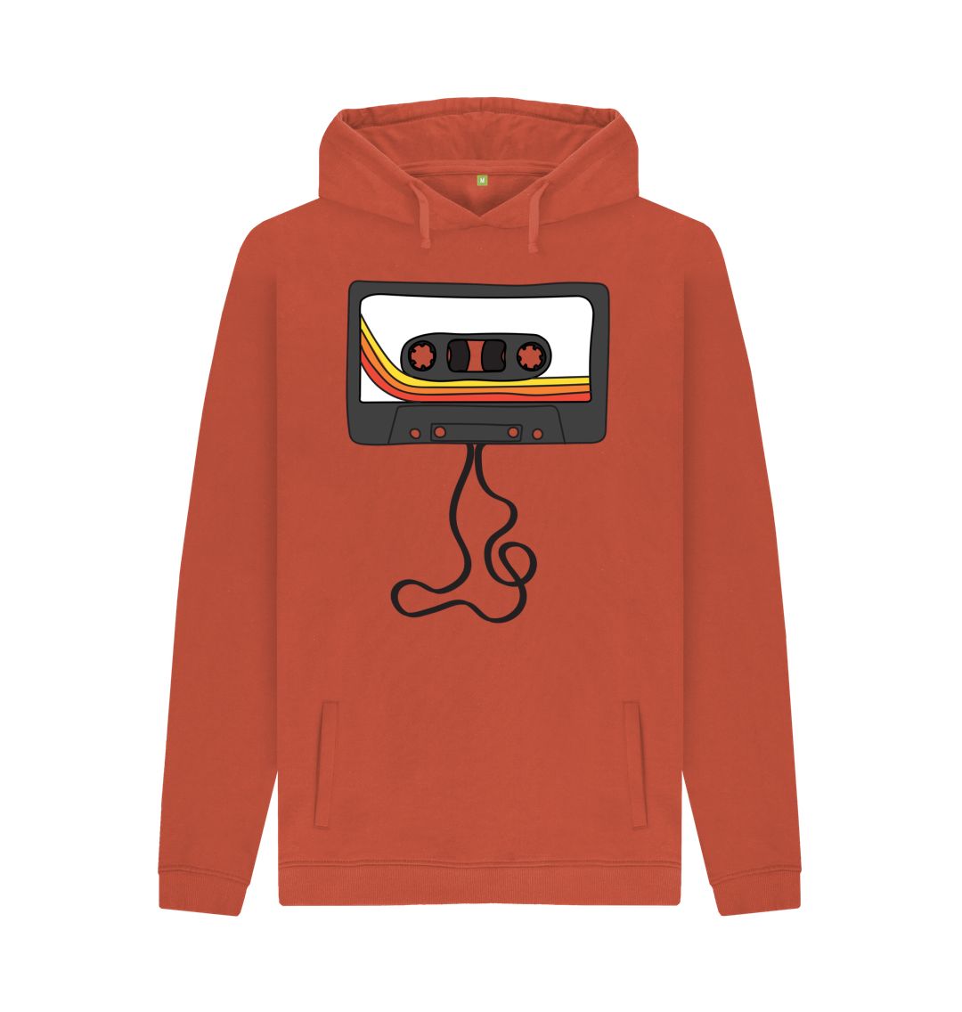 Rust Mens Unwound Cassette Graphic Hoodie