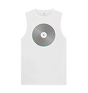 White Vinyl Record Outline Mens Vest