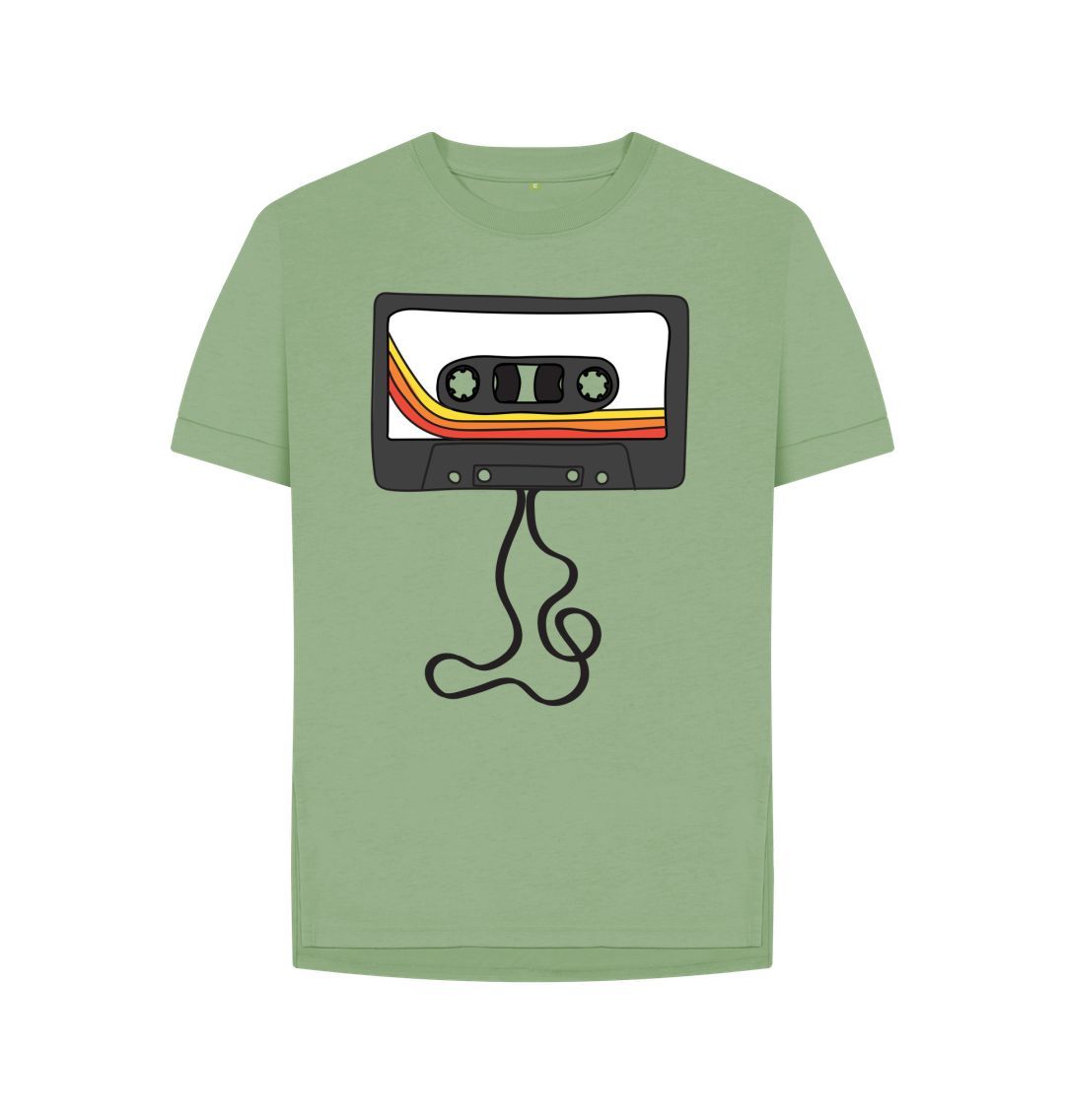 Sage Womens Unwound Cassette Graphic T-Shirt