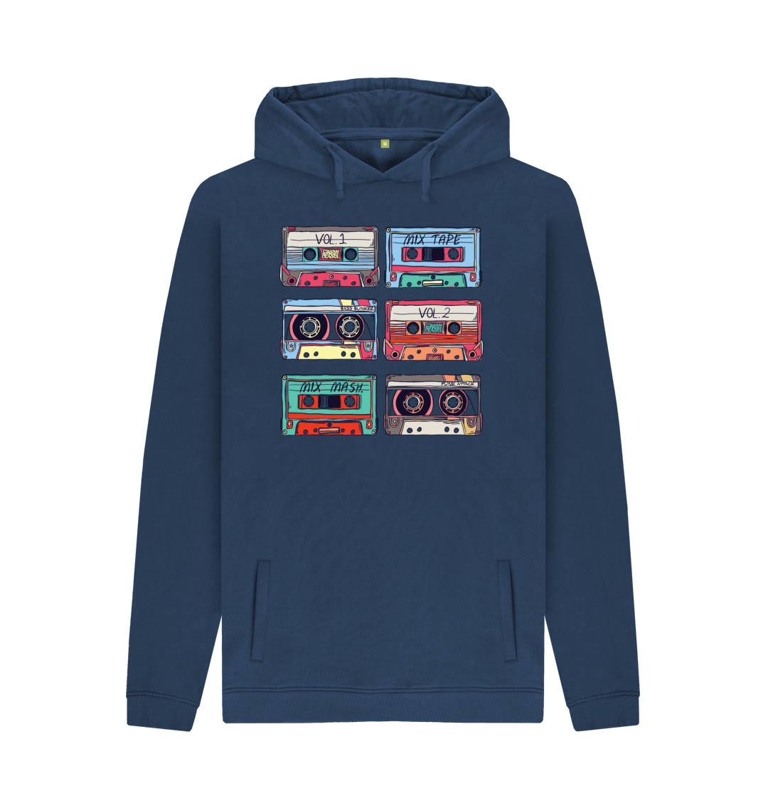 Navy Printed Hoody Front