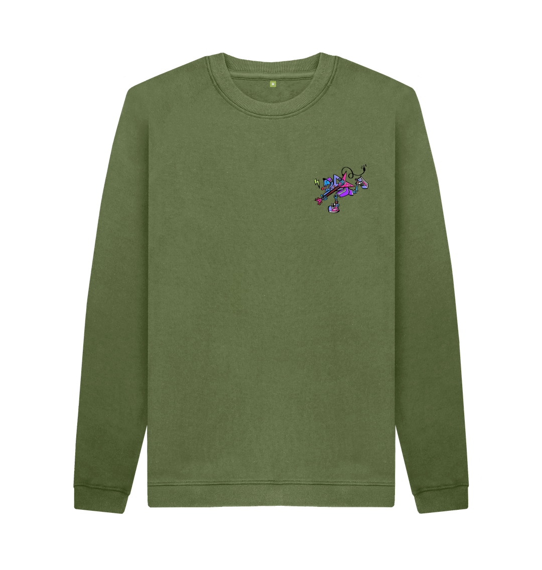 Khaki Printed Sweater Front