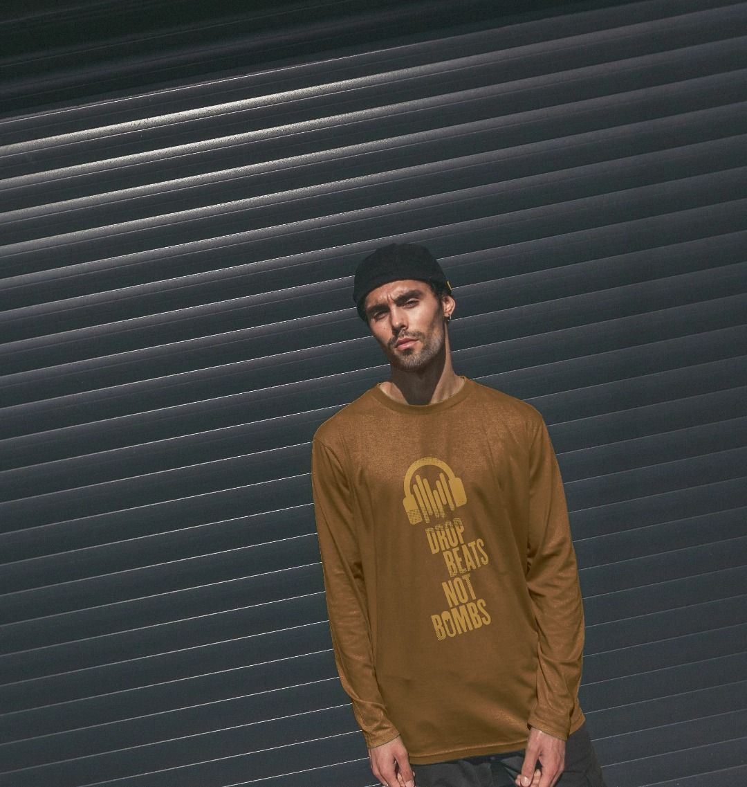 "Drop Beats Not Bombs" Men's Long Sleeve T-Shirt