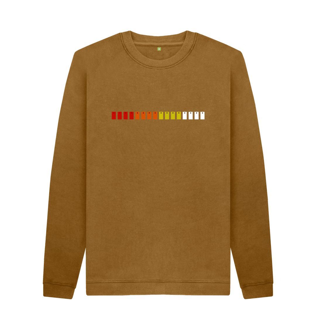 Brown Mens TR-808 Simple Pad Sweater