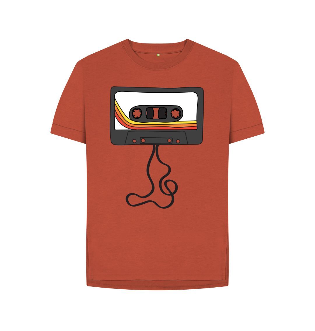 Rust Womens Unwound Cassette Graphic T-Shirt