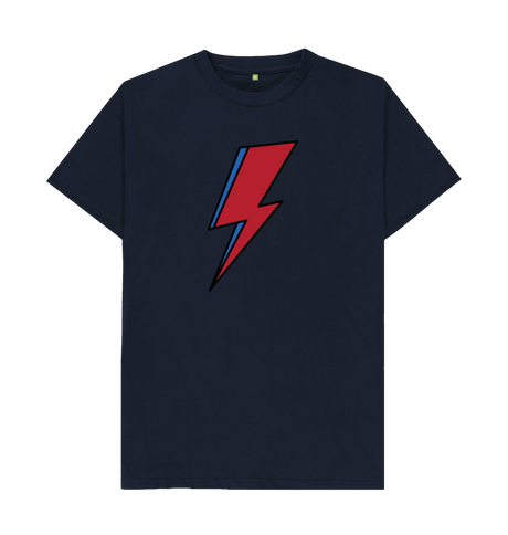 Navy Blue David Bowie Lightning Bolt Mens T-Shirt