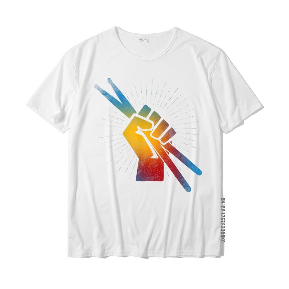 Drummer Rainbow Clenched Drumsticks T-Shirt Drums - Sound Shirts
