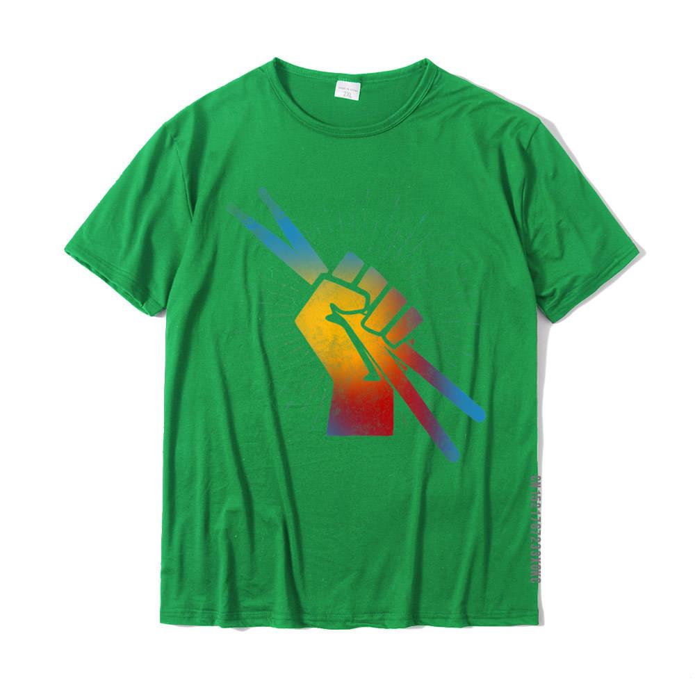 Drummer Rainbow Clenched Drumsticks T-Shirt Drums - Sound Shirts