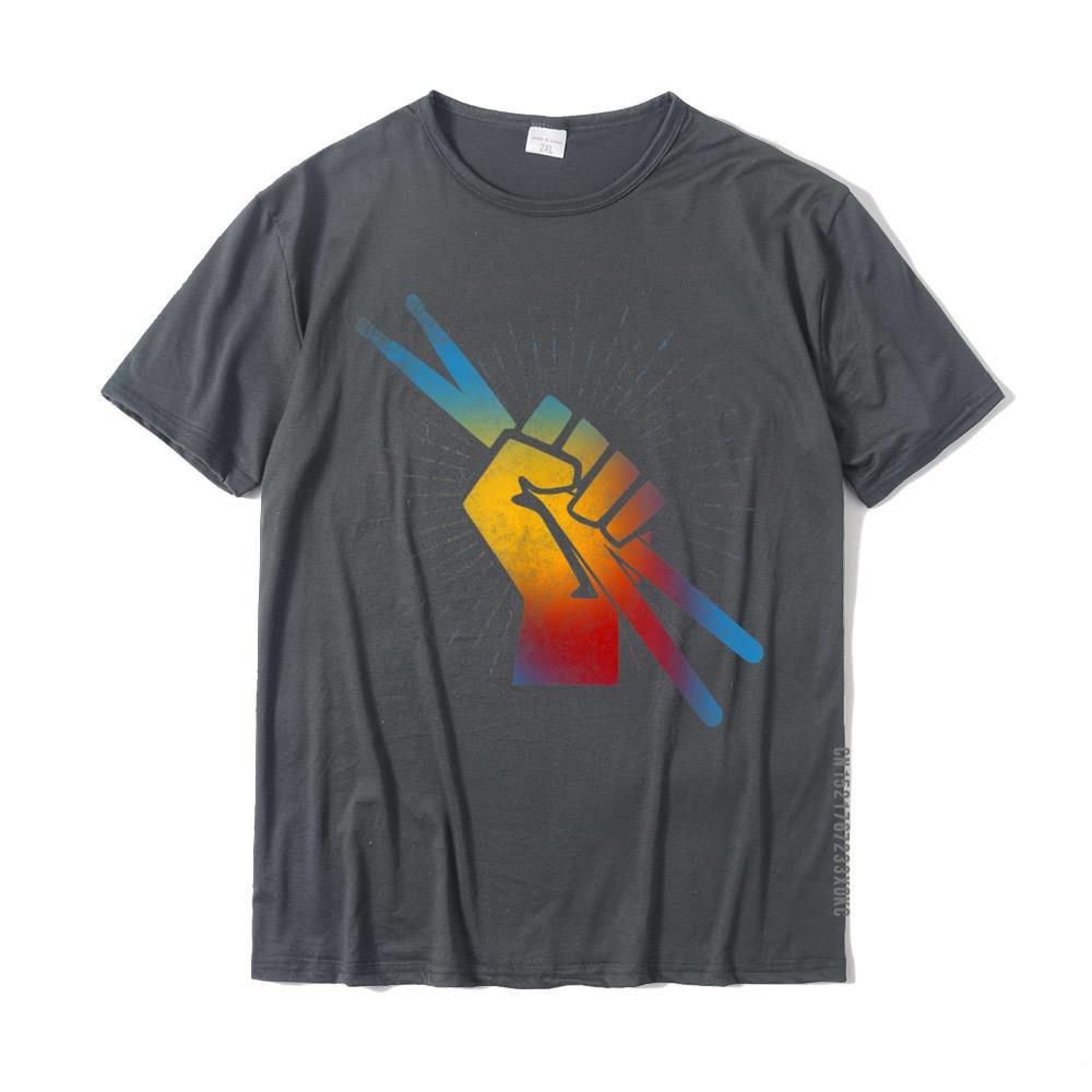 Drummer Rainbow Clenched Drumsticks T-Shirt Drums - Sound Shirts