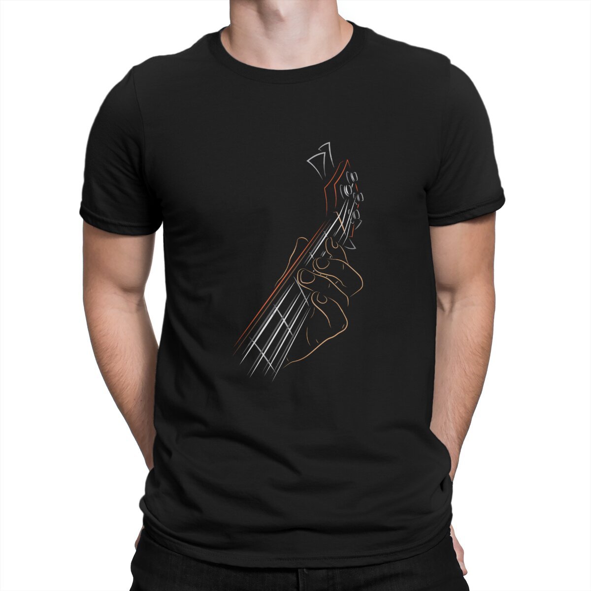 Finger Bass Line Drawing T-Shirt Guitar - Sound Shirts