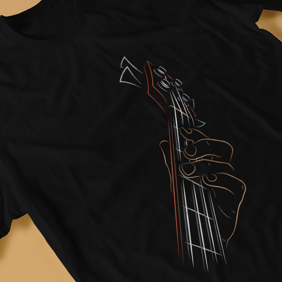 Finger Bass Line Drawing T-Shirt Guitar - Sound Shirts