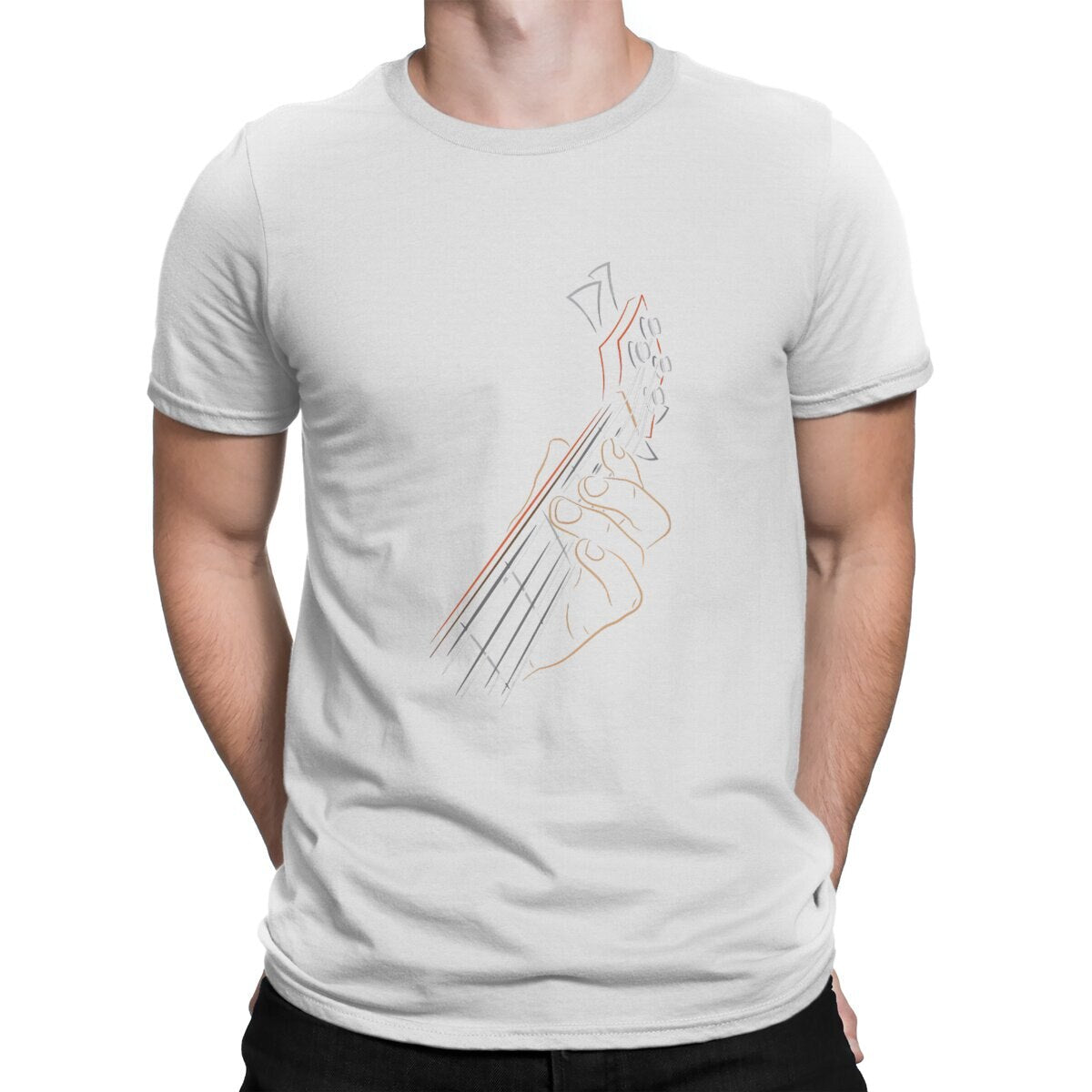Finger Bass Line Drawing T-Shirt Guitar - Sound Shirts