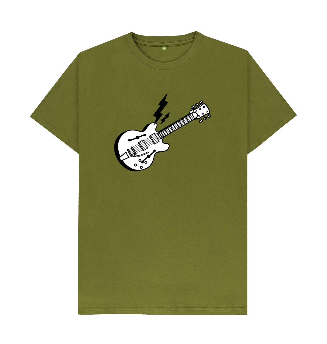 Hollow Body Guitar Lightning Print T-Shirt Guitar - Sound Shirts